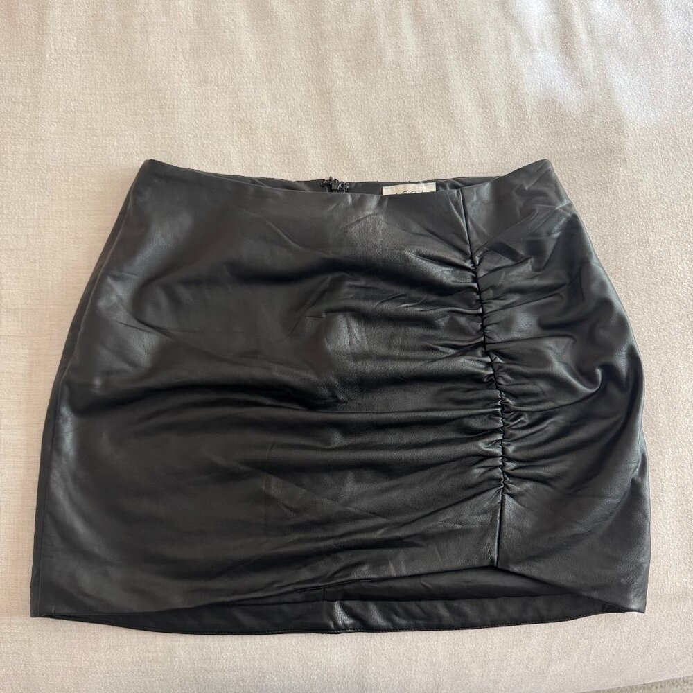 Acoa Black Leather Mini Skirt
